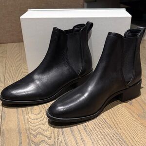 Black Leather Steve Madden Booties